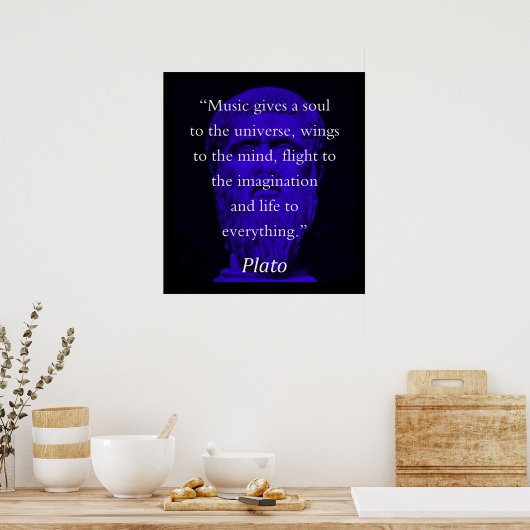 Muziek geeft een sol aan het universum - Plato Poster (Keuken)