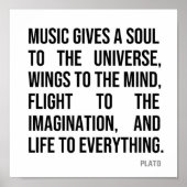 Muziek geeft een sol aan het universum poster (Voorkant)