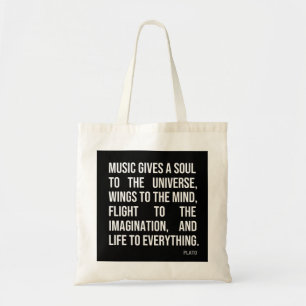 Muziek geeft een sol aan het universum tote bag