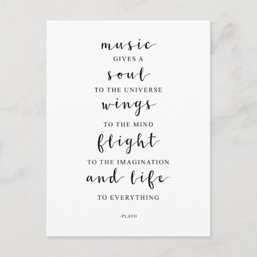 Muziek Geeft Een Ziel Aan Het Universum, Plato Cit Briefkaart (Voorkant)
