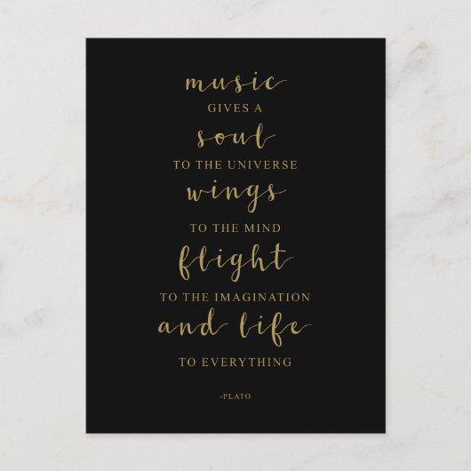 Muziek Geeft Een Ziel Aan Het Universum, Plato Cit Briefkaart (Voorkant)