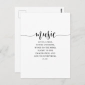 Muziek Geeft Een Ziel Aan Het Universum, Plato Cit Briefkaart (Voorkant / Achterkant)
