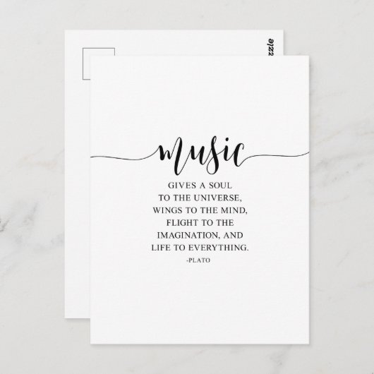 Muziek Geeft Een Ziel Aan Het Universum, Plato Cit Briefkaart (Voorkant / Achterkant)