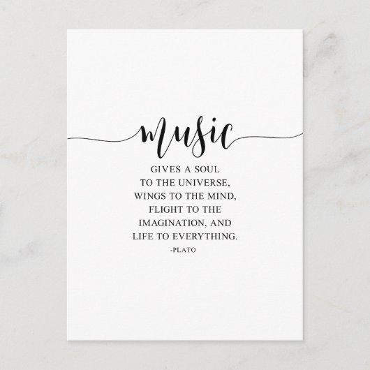 Muziek Geeft Een Ziel Aan Het Universum, Plato Cit Briefkaart (Voorkant)