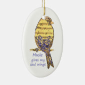 Muziek geeft mijn Soul Wings Quote & Bird Art Keramisch Ornament (Rechts)