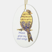 Muziek geeft mijn Soul Wings Quote & Bird Art Keramisch Ornament (Links)