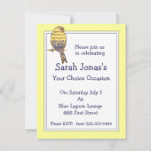 Muziek geeft mijn ziel vleugels Bird Party Kaart (Achterkant)