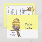 Muziek geeft mijn ziel vleugels Bird Party Kaart (Voorkant / Achterkant)