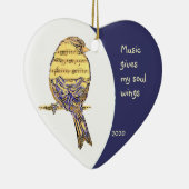 Muziek geeft mijn ziel weer. keramisch ornament (Rechts)