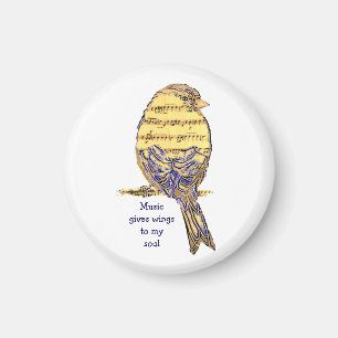 Muziek geeft mijn ziel weer Muziek Nota Bird Magneet