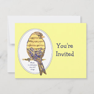 Muziek geeft mijn zielenvleugels met Bird Kaart