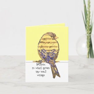 Muziek geeft mijn zielenvleugels met Bird Kaart