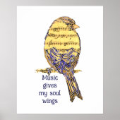 Muziek geeft mijn zielsvleugels een Inspirerend ci Poster (Voorkant)