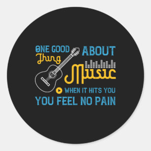 Muziek - Geen pijn wanneer muziek je past Ronde Sticker