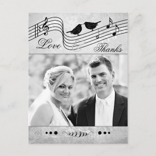 Muziek Geëvenaarde Foto Hartelijk dank Briefkaart (Voorkant)