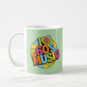Muziek geïnspireerd door de jaren 60 Retro groovy Koffiemok
