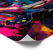 Muziek geïnspireerd splatter schilderen poster (Hoek)