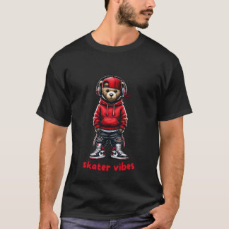 Muziek-geïnspireerde Streetwear Teddy Bear Design T-shirt