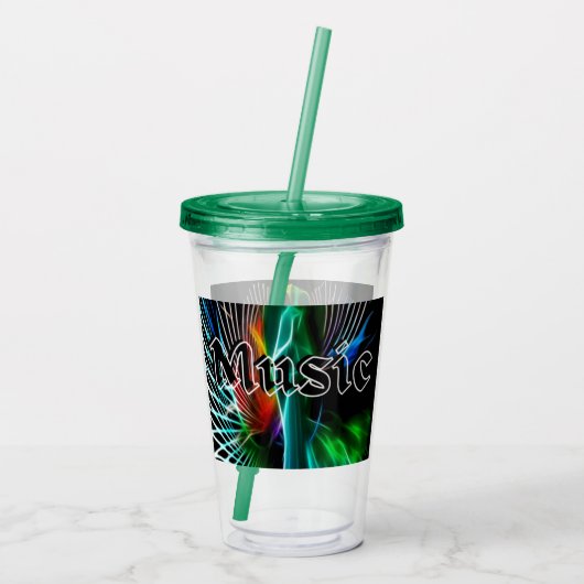  muziek geluid acryl drinkbeker (Achterkant)