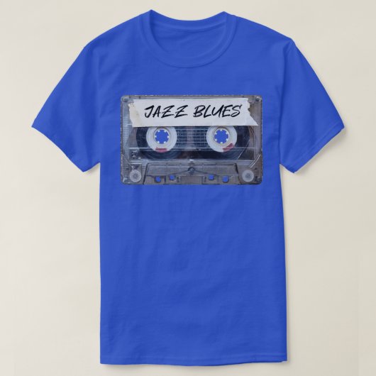 Muziek Genre Cassette Old School Jazz Blue T-shirt (Design voorkant)