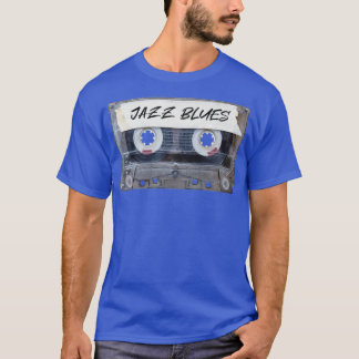 Muziek Genre Cassette Old School Jazz Blue T-shirt