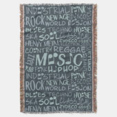 Muziek Genres Word Collage, aangepast deken werpen (Voorkant Verticaal)