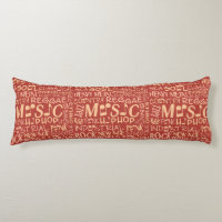 Muziek Genres Word Collage body pillow
