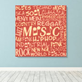Muziek Genres Word Collage canvas afdrukken (Insitu (Houten vloer))