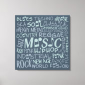Muziek Genres Word Collage canvas afdrukken (Voorkant)