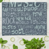 Muziek Genres Word Collage handdoek (Gevouwen)