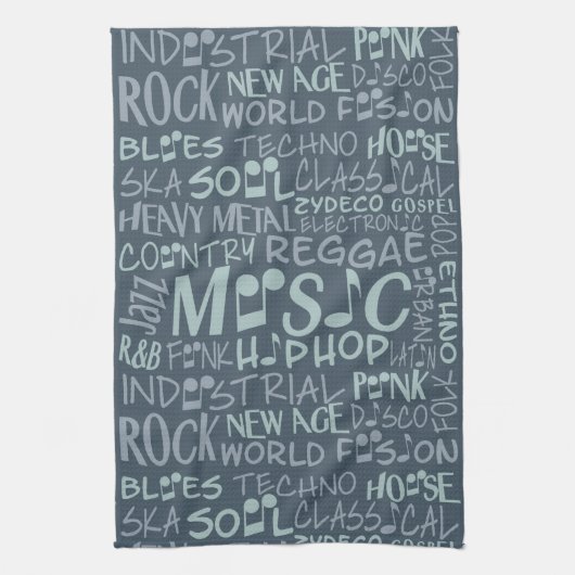 Muziek Genres Word Collage handdoek (Verticaal)