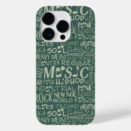 Muziek Genres Word Collage hoesjes (Achterkant)