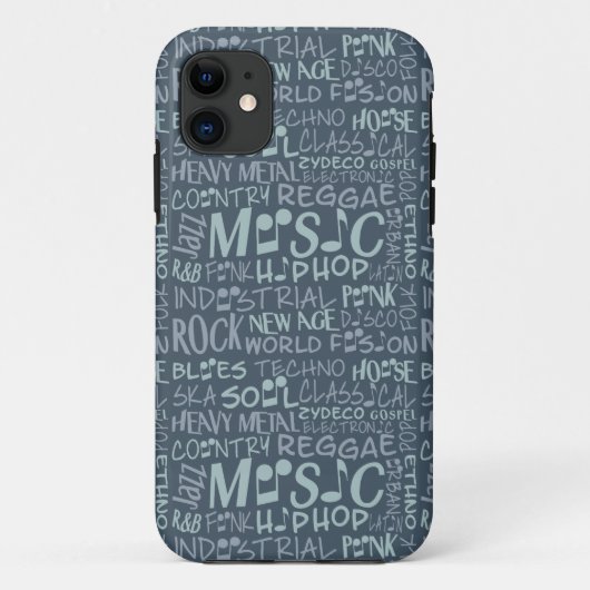 Muziek Genres Word Collage hoesjes (Achterkant)