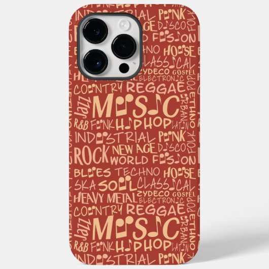Muziek Genres Word Collage hoesjes (Achterkant)