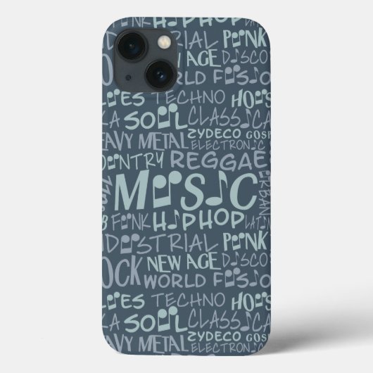 Muziek Genres Word Collage hoesjes (Achterkant)
