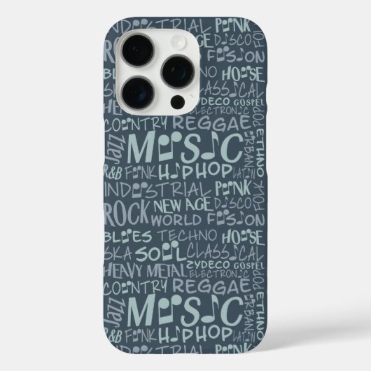 Muziek Genres Word Collage hoesjes (Achterkant)