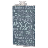 Muziek Genres Word Collage-kolf Heupfles (Links)