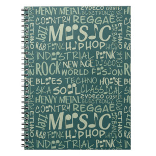 Muziek Genres Word Collage notitieboek