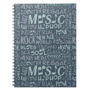 Muziek Genres Word Collage notitieboek