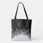 Muziek gepersonaliseerde naam zwart wit tote bag (Achterkant)