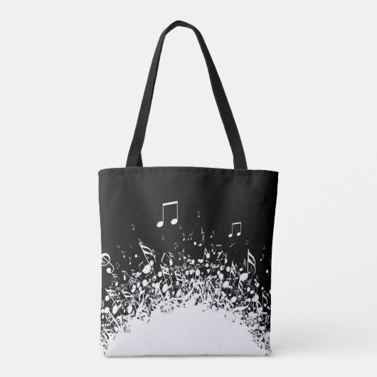 Muziek gepersonaliseerde naam zwart wit tote bag (Achterkant)