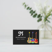 Muziek Gitaar Leraar Logo en Social Media Custom Visitekaartje (Staand voorkant)