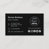 Muziek Gitaar Leraar Logo en Social Media Custom Visitekaartje (Achterkant)