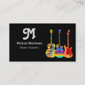 Muziek Gitaar Leraar Logo en Social Media Custom Visitekaartje (Voorkant)