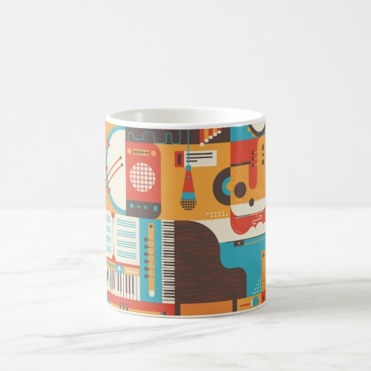 Muziek Gitaar Piano Kleurrijk Koffiemok (Center)