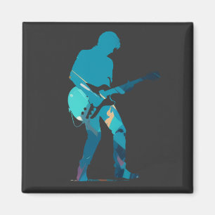 Muziek Gitaar Speler Concert Fun Silhouette Style Magneet