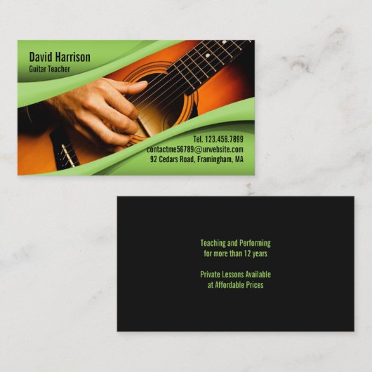 Muziek Gitaar Visitekaartje (Voorkant / Achterkant)