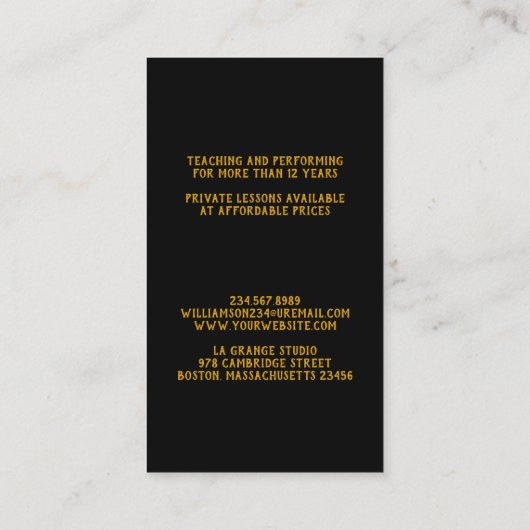 Muziek Gitaar Visitekaartje (Achterkant)