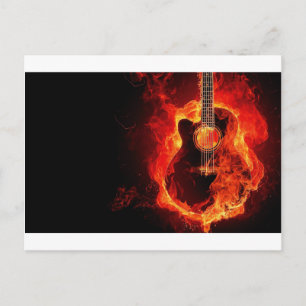 muziek gitaar vlammen vuur noot dans Destiny'S Briefkaart