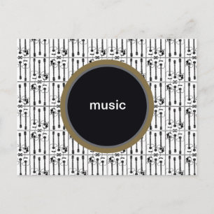 muziek, gitaren briefkaart
